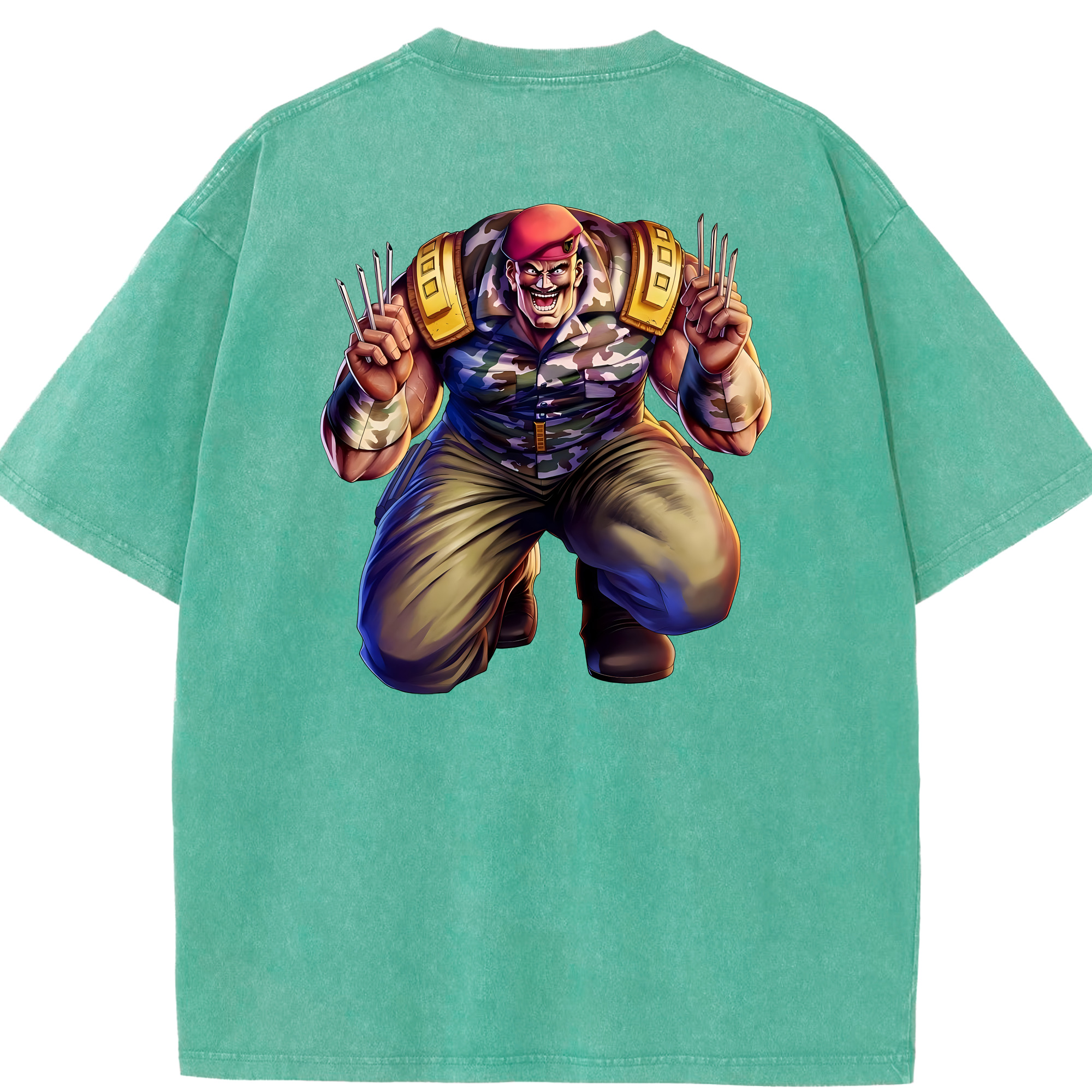 （画像用） 北斗の拳 Fist of the North Star 綿100% ヴィンテージ風 半袖Tシャツ（背面プリント）